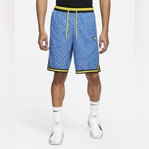 Nike Dri-Fit Men's Light Blue Patterned Basketball Athletic Shorts